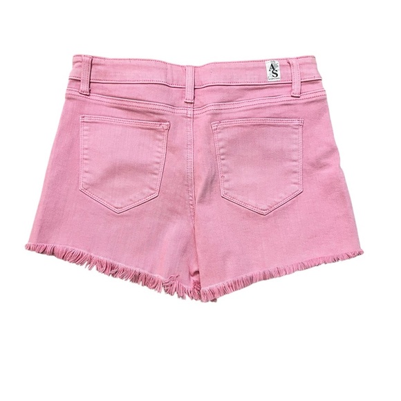 Pink Jean Shorts. Fringe hemline. Altar’d State. New With Tags! High rise. - Picture 3 of 12